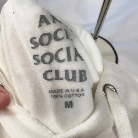 NWOT Anti Social Social Club Type R Hoodie Pullover Oversized Fit White Mens M - Picture 3 of 6